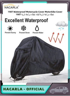 اشتري 190T Waterproof Motorcycle Cover Motorbike Cover UV Protection Dustproof Heatproof Shed Motorcycle Shelter Indoor Outdoor 98.4 inches 2XL في الامارات