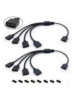 اشتري 5V 3Pin Addressable RGB 1 to 4 Splitter Cable, Y-Shaped ARGB Fan Connector and Pc Led Strip Extension Cable, Equipped with 8 Male pins, 53ARGB (2 Pack) في السعودية