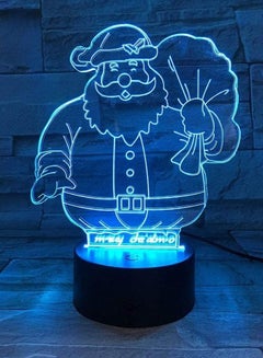 Buy Santa Claus Christmas 3D Lamp Unique Kids Gift for Office Multicolor with LED Multicolor Night Light Lamp 3D Optical Lampara in UAE