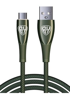 Buy USB Type-C Fast Charging Cable QC3.0 100cm 3A Green Colour in UAE