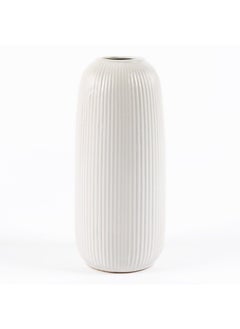 Buy Oliver Ceramic Vase White - 10X22 Cm in UAE