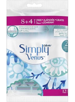Buy Gillette Simply Venus 2 Disposable Razor 12 count in UAE