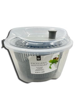 اشتري Salad Spinner With Bowl, Colander & Built-in Draining System - Grey في الامارات