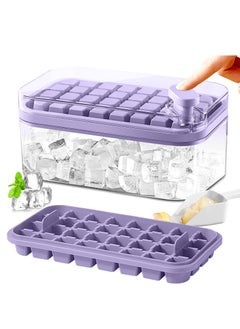 اشتري 64 Grids Ice Cube Tray with Lid and Bin for Freezer Easy-release Ice Cube Molds في السعودية