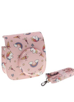 اشتري Case for Fujifilm Instax Mini 11/12 Case PU Leather Instant Camera Cover with Adjustable Strap [ Designed Cover for Fujifilm Instax Mini 11/12 Instant Camera Bag ] - Rainbow & Unicorn في الامارات