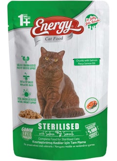 Buy ENERGY Sterilized Wet Cat Food with Salmon -85g in UAE