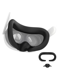 اشتري VR Silicone Face Pad Cover and Anti-Leakage Nose Pad for Quest 3 Headset Accessories, VR Face Cushion Pad Light Blocker (Black) في السعودية