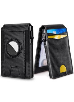 Buy Anti-infringement Flip Wallet Men's Genuine Goods Top Layer Cowhide Card Bag Airtag Men's Genuine Leather Wallet in Saudi Arabia