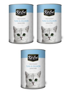 Buy 3Pc Wild Caught Tuna And Salmon Cat Wet Food 400G in UAE