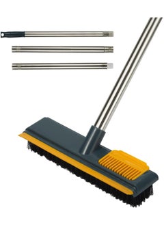 اشتري Cleaning Brush with Long Handle, Three Section Splicing Floor Scrub Brush,Stiff Bristle Brush Scrubber with Squeegee, Shower Scrubber Kit with Extendable Handle for Bathroom, Bathtub and Ceramic Tile في السعودية