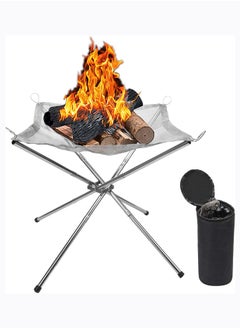 Buy Portable Fire Pit Camping Fire Pit Foldable, Steel Mesh Fire Pits Fireplace for Camping, Patio, Backyard and Garden in Saudi Arabia