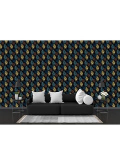 اشتري Palm Leaves On A Black A Seamless Pattern Fabric Wallpaper Covers An Area ​​Up To 4.2Mx3M With Adhesive And Smoothing Tool في مصر