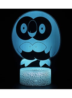 Buy 3D Illusion Go Pokemon Night Light 16 Color Change Decor Lamp Desk Table Night Light Lamp for Kids Children 16 Color Changing with Remote ROWLET in UAE