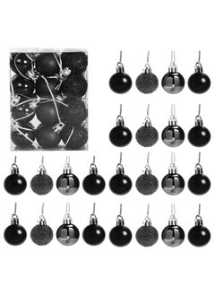 Buy SHATCHI 30mm/12Pcs Christmas Baubles Shatterproof Black, Christmas Tree Decorations Ball Ornaments Balls Xmas Hanging Decorations Holiday Decor - Shiny... in Egypt