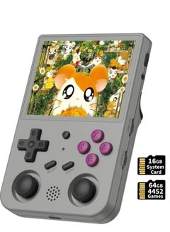 Buy RG353V Retro Handheld Game with Dual OS Android 11 and Linux, RG353V with 64G TF Card Pre-Installed 4452 Games Supports 5G WiFi 4.2 Bluetooth  (Grey) in Saudi Arabia