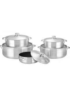 Buy 5 Pcs Aluminum Cookware With Tefal Coating Silver in Saudi Arabia