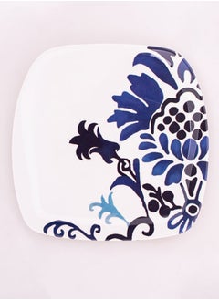 Buy Bright Designs Melamine Square Dinner Plate 
Set of 6 (L 26cm W 26cm) bleu blanc in Egypt