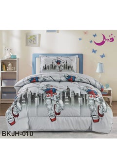 Buy Children's Quilt Set with Graphic Design Middle Filling Fabric Material 160 x 210 cm in Saudi Arabia