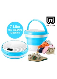 Buy Portable Automatic Mini 7 Liter Folding Washing Machine Small Foldable Bucket Laundry Washer For Dormitories in UAE
