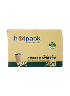 اشتري Hotpack Disposable Eco Friendly Wooden Coffee Stirrer 17.8cm 1000-Pieces في الامارات