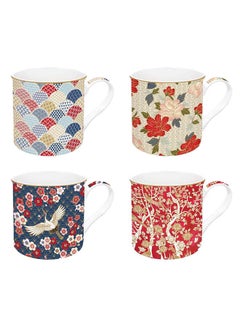 اشتري Okinawa Porcelain Mug, Multicolour - 300 ml, Set of 4 في الامارات