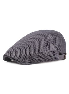 اشتري Mesh Flat Cap Berets Breathable  Adjustable Dark Grey في الامارات