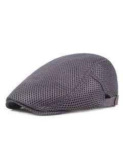 اشتري Mesh Flat Cap Berets Breathable  Adjustable Dark Grey في الامارات