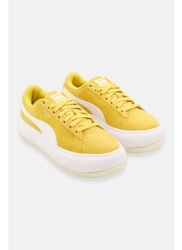 Buy Women Suede Mayu Lace Up Outdoor Shoes, Yellow/White in Saudi Arabia