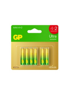 Buy Gp Ultra Alkaline Aa 4+2 Pack – High-Performance, Long-Lasting Batteries For Everyday Devices, Global Version, Convenient 6-Pack, Blister Hook Card in UAE