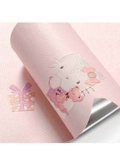 اشتري Hello Kitty Design Thicken Waterproof Self-Adhesive Wallpaper For Kids Room 0.53*9.5 Meters في السعودية