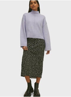 Buy High Waist Polka Dot Skirt in UAE