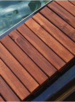 Buy Yatai Pack Of 4 Wooden Decking Tiles - Hardwood Wood Flooring Deck - Patio Flooring Decking Outdoor Flooring For Garden - Floor Tiles Interlocking Wood(4 Slats) in UAE