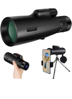 Buy Telescope Monocular Waterproof High Definition Telescope Spotting Scope Phone Photography Adapter For Bird Watching Scenery Black in UAE