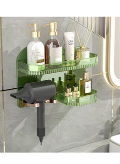 Buy Luxury Transparent Storage Shelf Multifunction Cosmetics Sundries Storage Hair Dryer Holder in UAE
