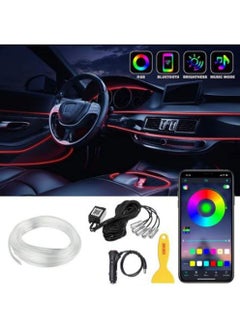 Buy Car LED Strip Light,App Control 16 Million Color,5 in 1 with 6-meter Fiber Optic,Multi-Color Ambient Lighting Kits in UAE