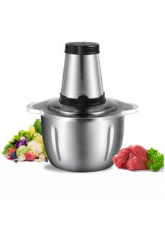 Buy Meat Mincer 2L Household Electric Meat Grinder 2 Gears Stainless Steel Kitchen Blender in Saudi Arabia