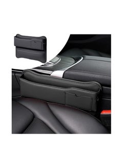 اشتري Car Seat Gap Filler Organizer, Car Seat Organizer, Front Seat Black Premium Leather, Adjustable Multifunctional Car Accessories for Women Interior Car Essentials, for SUV Truck(Black) في الامارات