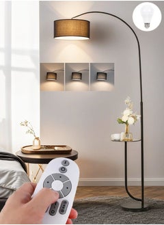 Buy Floor Lamp with Tray Creative Standing Lamps 18W Stepless Dimmable Bulb Height Adjustable Vertical Lamp Marble Base with Remote Control Living Room Bedroom Corner in Saudi Arabia