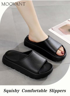 Buy EVA Slippers For Men and Women Solid Color Cushioning Thick Soles and Comfortable Cloud Slides For Home Shower House Bathroom Beach Sandals In Indoor And Outdoor Shoes in Saudi Arabia