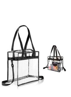 Buy Clear bags Clear Tote Bag with Zipper Closure, PVC Crossbody Messenger Shoulder Bag with Adjustable Strap, Cosmetics Bag Beach Bag Clear Messenger Bag for Work & Business Travel, Stadium Approved in UAE