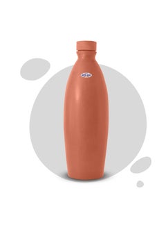 Buy Handmade Earthen Clay Designer Water Bottle Natural in UAE