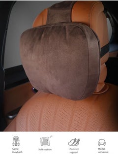 Buy Car Headrest for Neck and Waist Care Suede Fabric Vehicle Cushion Pillow in Saudi Arabia