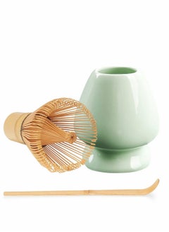 اشتري Japanese Tea Set, Traditional Matcha Tool Set, Matcha Ceremony Accessories, Matcha Blender, Blender, Tea Spoon (3 Piece Set, White) في الامارات