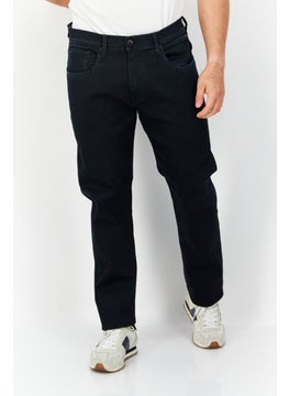 Buy Men Regular Fit Hyperflex Stretchable Jeans, Dark Blue in Saudi Arabia