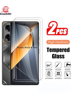 Buy 2PCS Tempered Glass for TECNO POVA 6 Pro 5G 9H Transparent Protective Screen Protector in Saudi Arabia