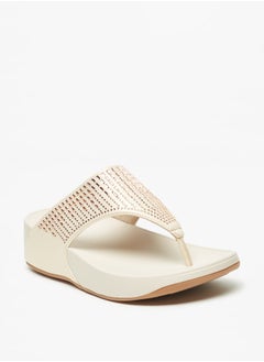 اشتري Women's Embellished Slip-On Flatform Heeled Sandals في السعودية