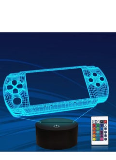 اشتري Gamepad 3D Illusion Lamp  Handheld Game Console Multicolor Night Light with Remote Control 16 Color Change Lamps Kids Gamer Room Decor Plug in Cool Festival Birthday Gifts for Boys Men Child في الامارات