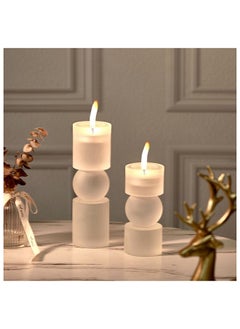 اشتري Abriz Candle Holder for Dining Room Home Decoration Great Room Decor Table Centerpieces Crystal Candle Holders L 6 x W 6 x H 14 cm Clear في الامارات