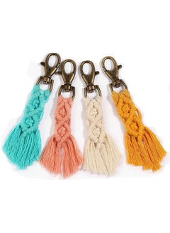 Buy Macrame Keychains Boho Macrame Bag Charms with Tassels Car Hanging 4 pieces in Egypt