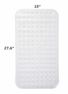 اشتري Bath Tub Mat, Inches Non-Slip Shower Mats with Suction Cups and Drain Holes, Bathtub Mats Bathroom Mats Machine Washable, Medium Size 27.6 x 15 (Clear) في الامارات